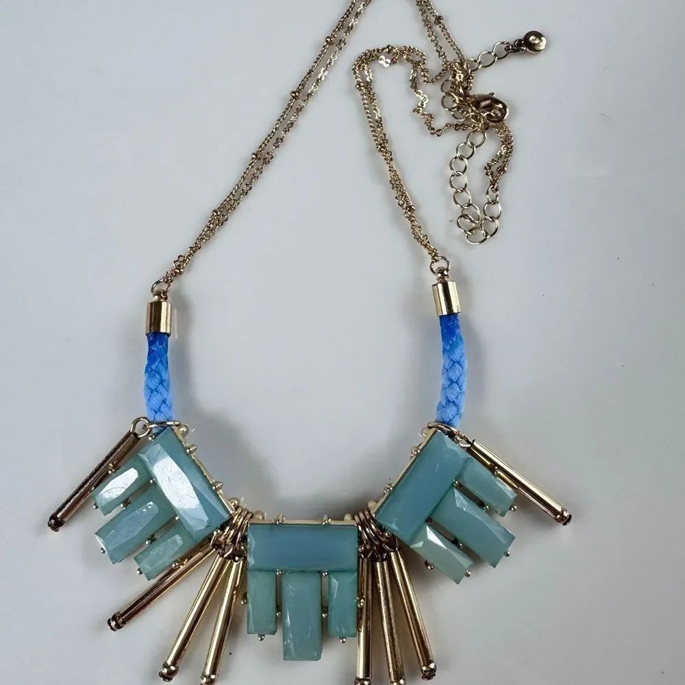Lauren Conrad Gold-Tone Blue & Aqua Statement Necklace